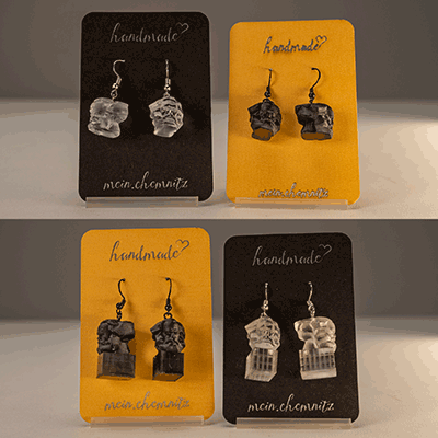 Ausgefallene und kreative Ohrringe für Chemnitzliebhaber. Egal ob als Geschenk, Giveaway oder Erinnerung an Chemnitz, Ohrringe sind immer ein Volltreffer