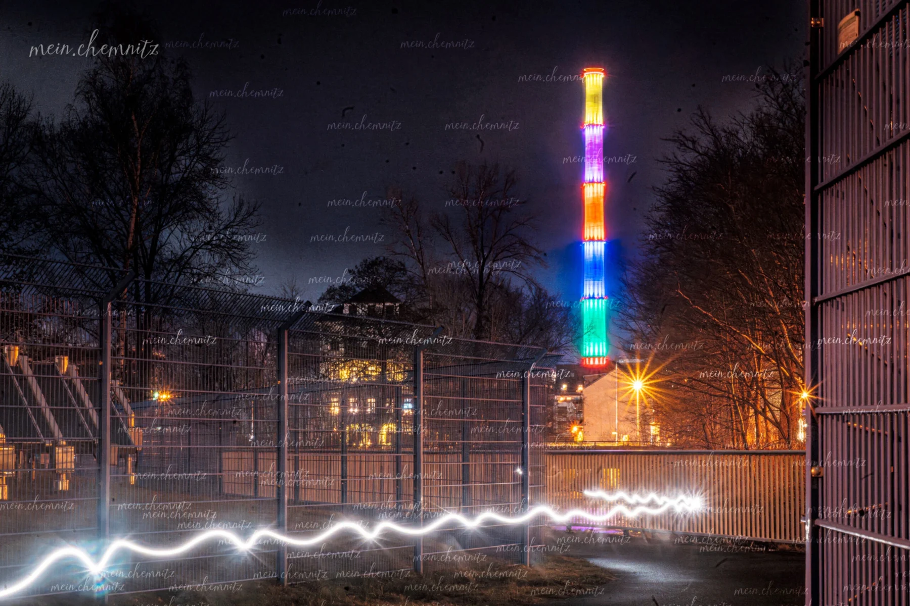 Chemnitzer Esse „Lulatsch“ bei Nacht – besondere Aufnahme Chemnitz